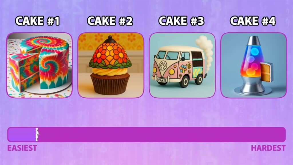 生成AIがデザインした4種類のケーキ