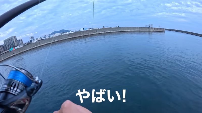 クロダイを狙って堤防釣りをする投稿者