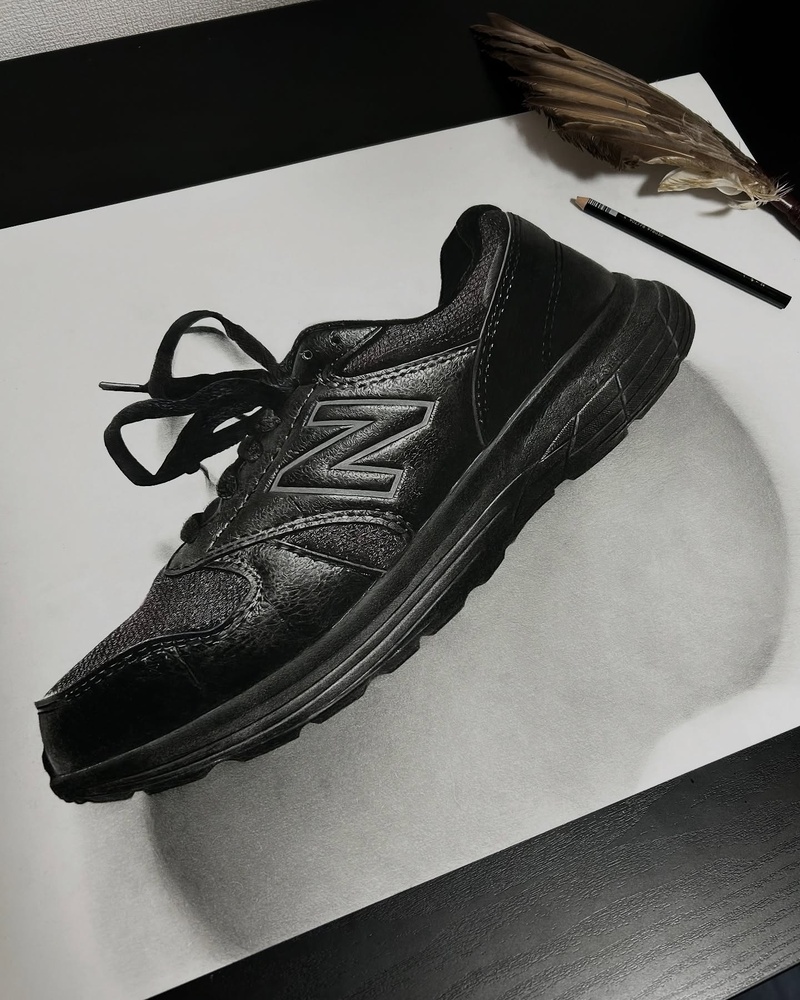 本物にしか見えない「黒のニューバランス」の絵