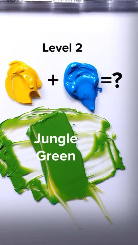 混ぜたら鮮やかな緑色に変化