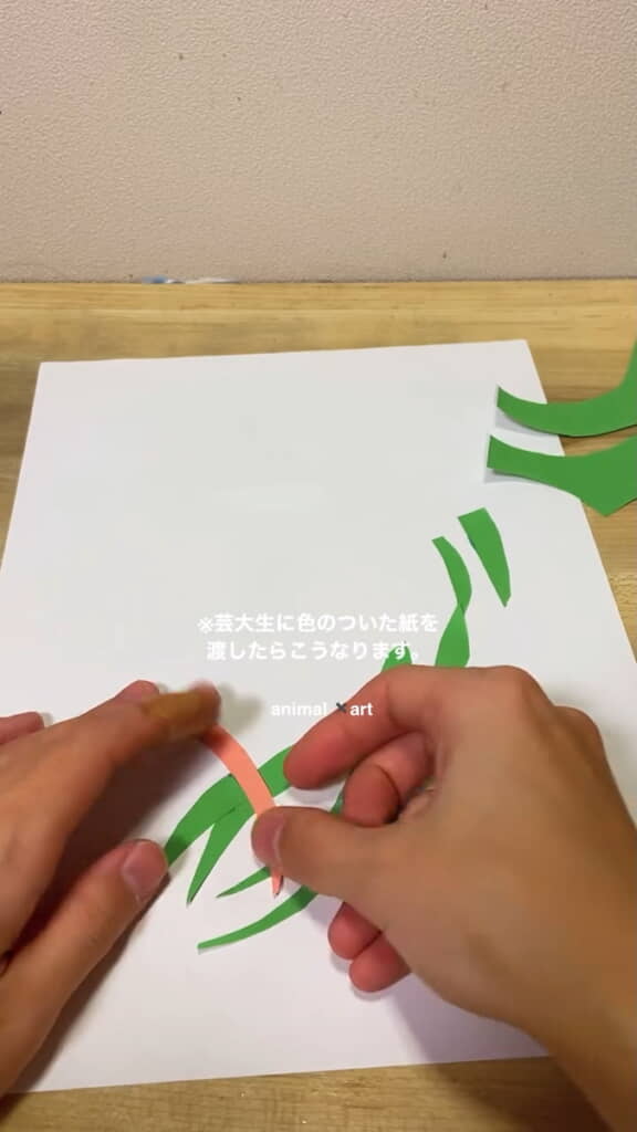……白い紙に貼っていく