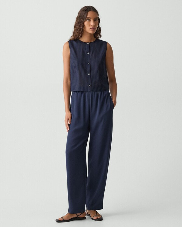 25年モデル Satin Crepe Easy Popover ネイビー 25年モデル Satin Crepe Easy Popover ネイビー 数量限定・10