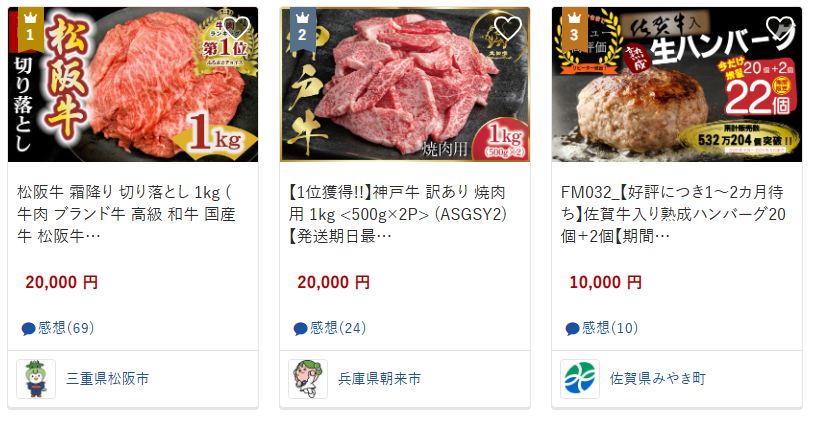 「肉」カテゴリー人気上位