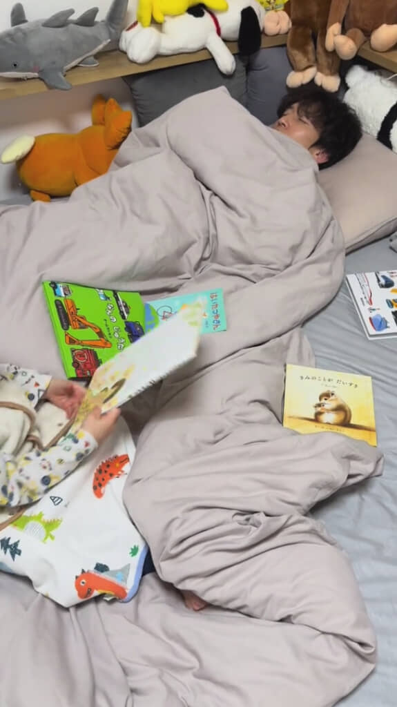 すやすや眠るパパさんの姿が