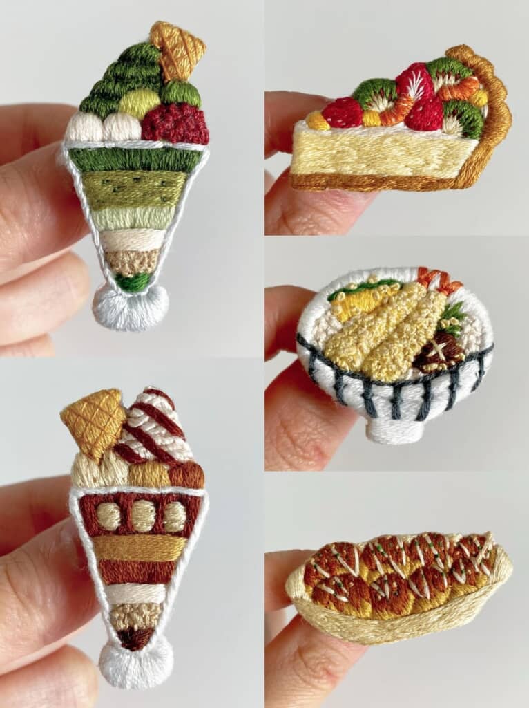 パフェやケーキ、エビ天うどんやたこ焼きもあります