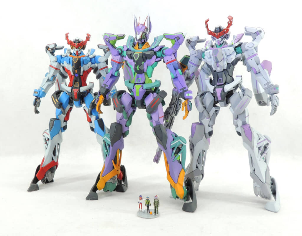 一番右はあやぽんさんが空想した3号機。シャリア・ブルが乗るのかな