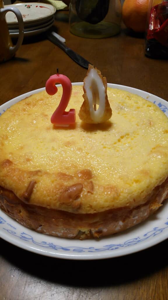 ちくわをロウソク代わりにしてしまった！