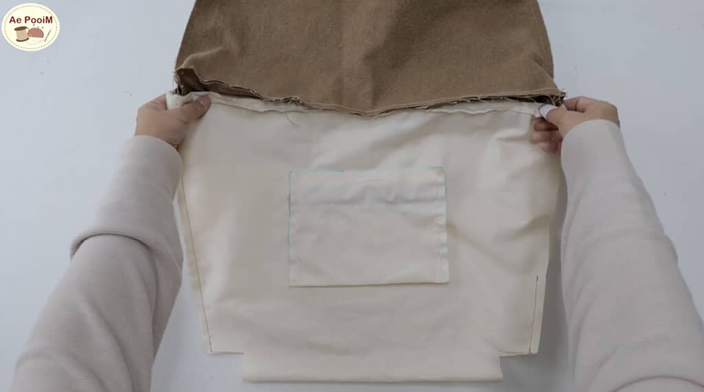 裏地と合体させて……