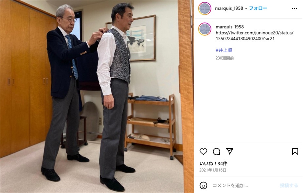 井上順のスーツを仕立てる「Marquis」の代表・ 佐々木康雄さん