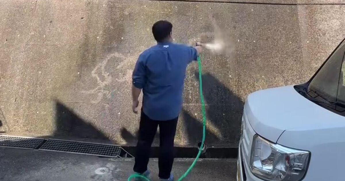 息子に洗車を任せたら、なぜか壁画を描き始めて……　完成した絵に母驚き「いや画力すごぉぉお！！」 | カルチャー・アート ねとらぼ