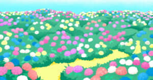 アジサイ畑のイラスト