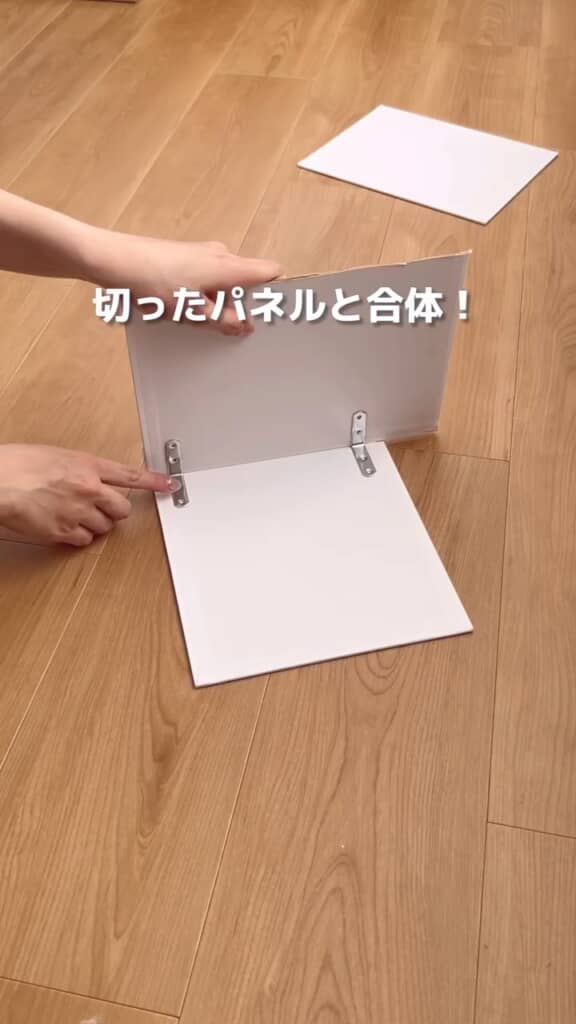 内側にL字金具を接着して補強