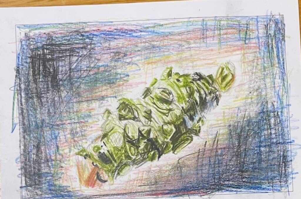 絵日記に描かれたわさびの絵