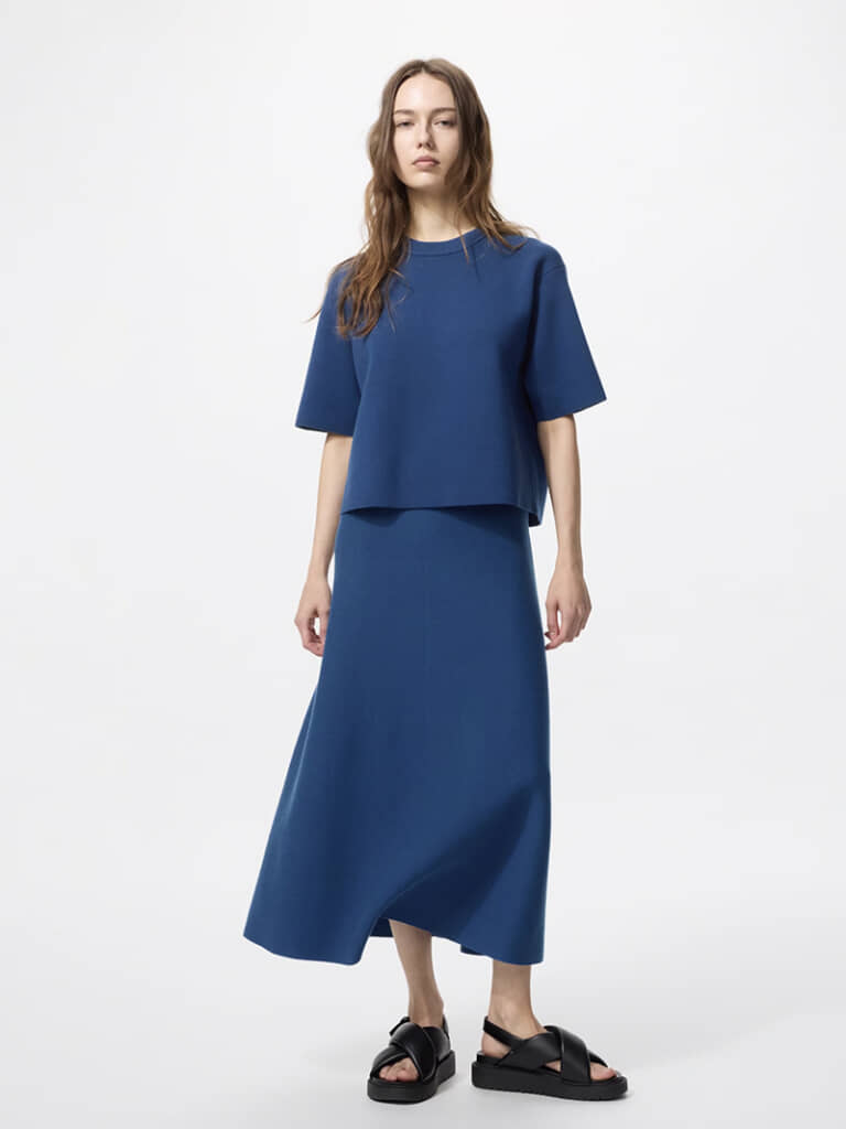 ユニクロの「ウォッシャブルミラノリブセーター半袖」