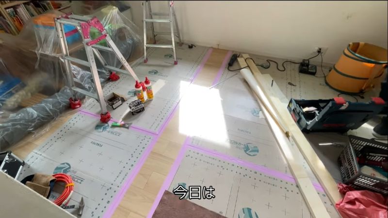 間仕切りを設ける前の子ども部屋