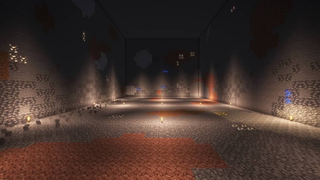 マインクラフトで地下に設けた広大な空間