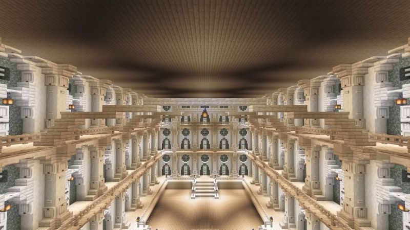 天井付近に設けられた3本のアーチ