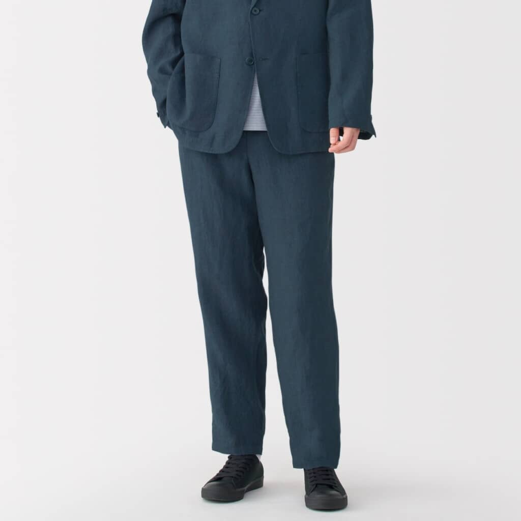 無印良品 新品 紳士　リネン洗いざらしジャケット 紳士　XL ネイビー　メンズ 無印良品（ムジルシリョウヒン）の「紳士 リネンジャケット