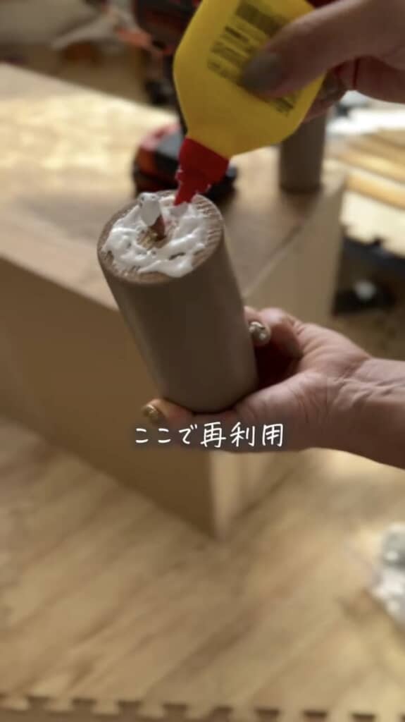 ベッドの足を再利用