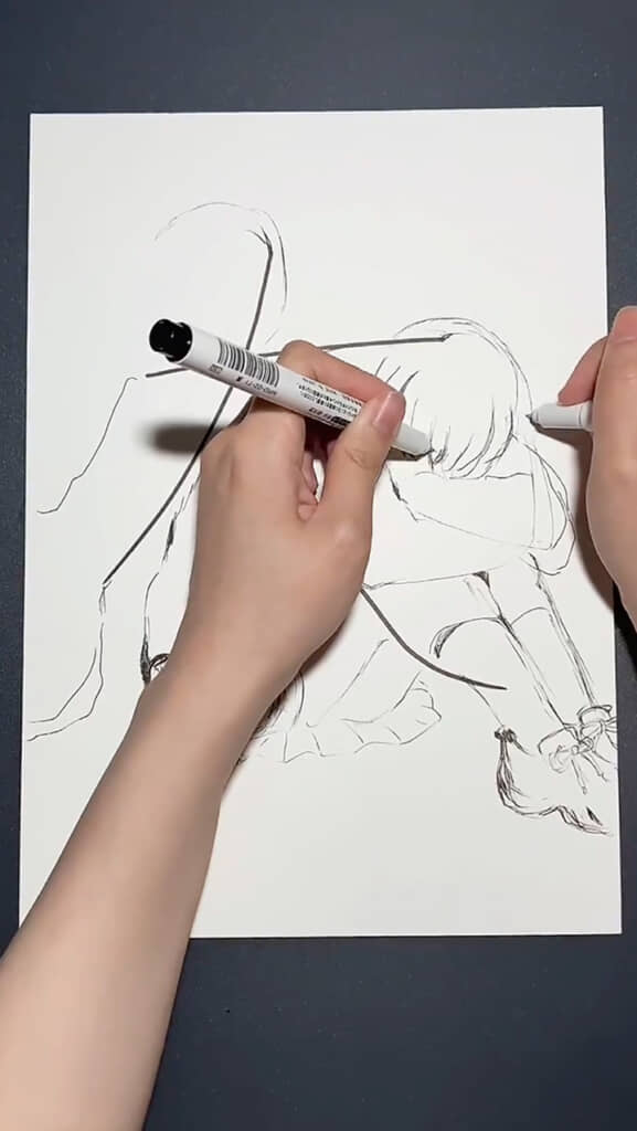 「友」の字から描いた絵