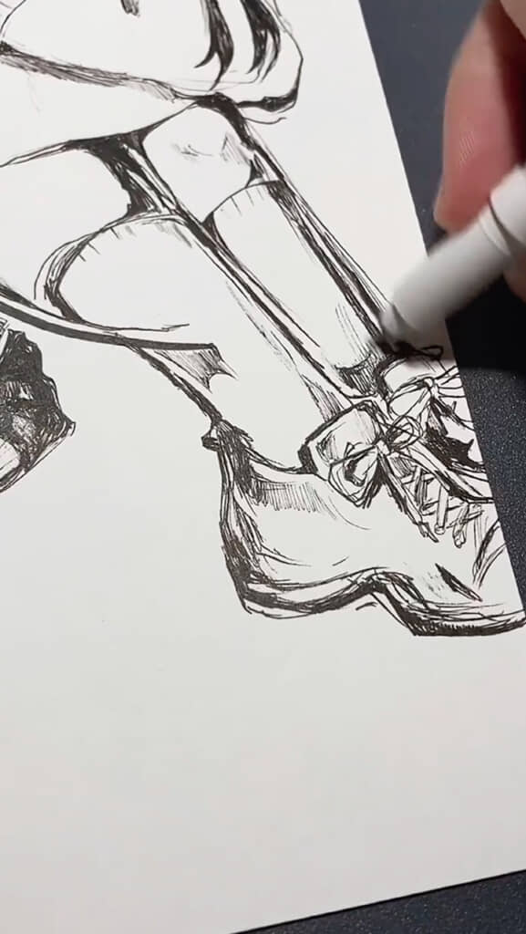 「友」の字から描いた絵