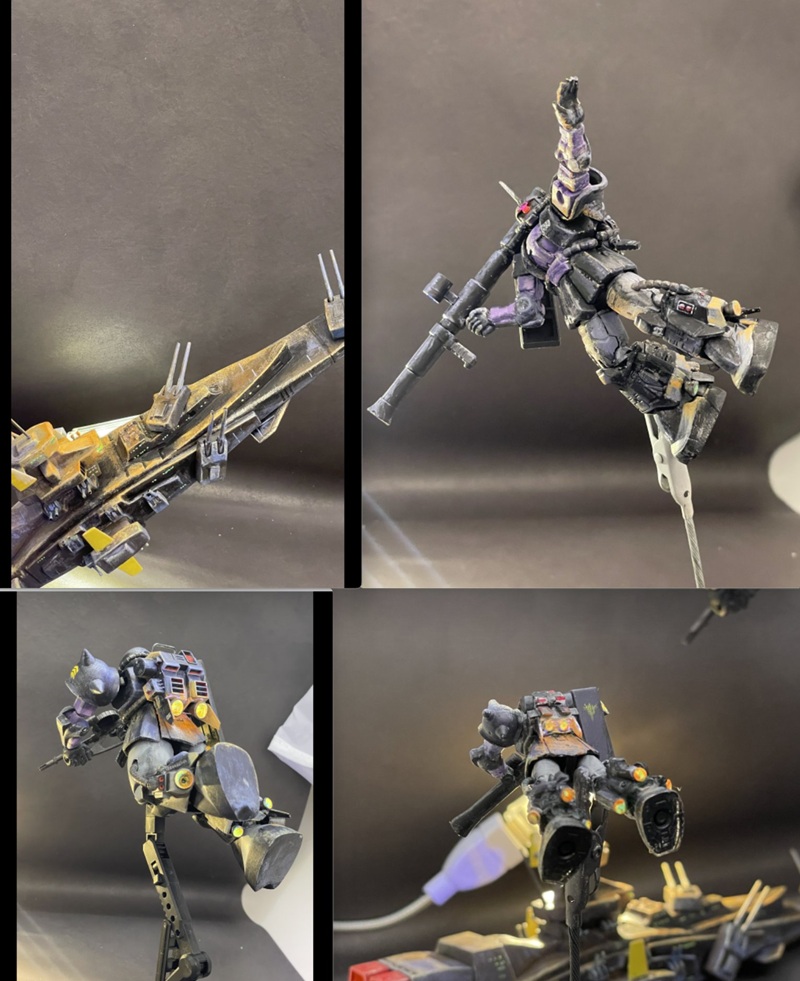 3体のザクを黒い三連星であるガイアとオルテガ、マッシュの機体として配置