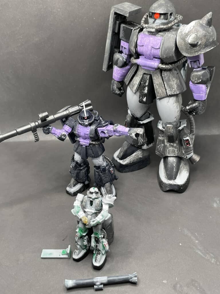 ボックスアート再現のために改造した小さなガンプラ