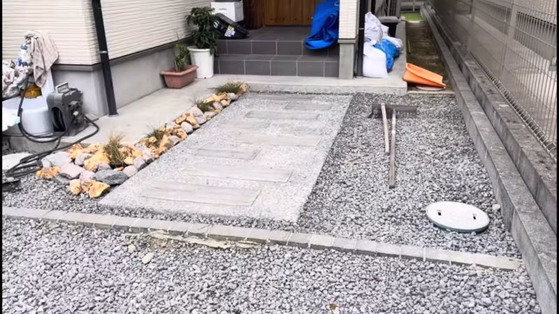 完成した玄関アプローチ