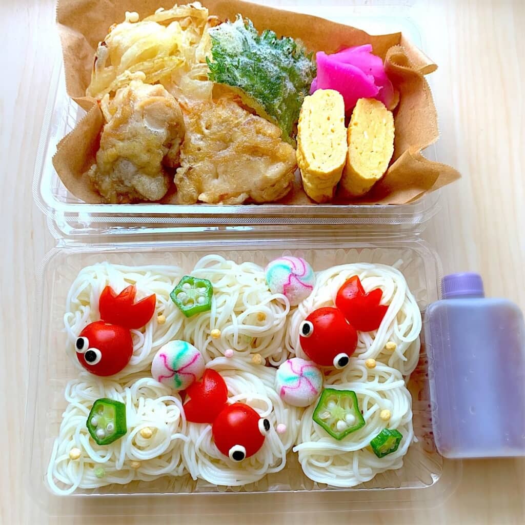 金魚が泳ぐ“そうめん弁当”がかわいい！