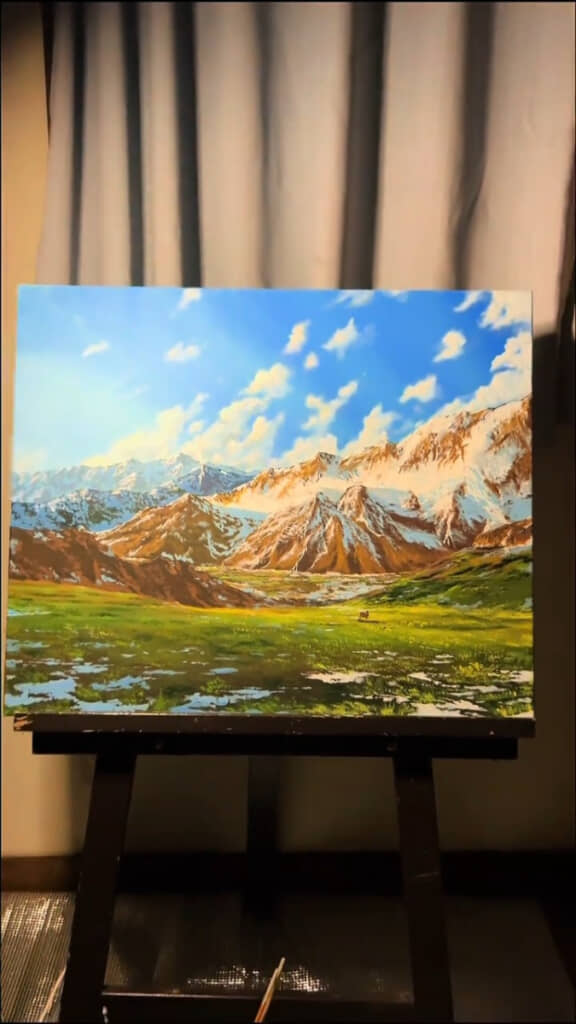 とてもすてきな風景画が完成