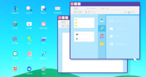 デスクトップ風のイラスト