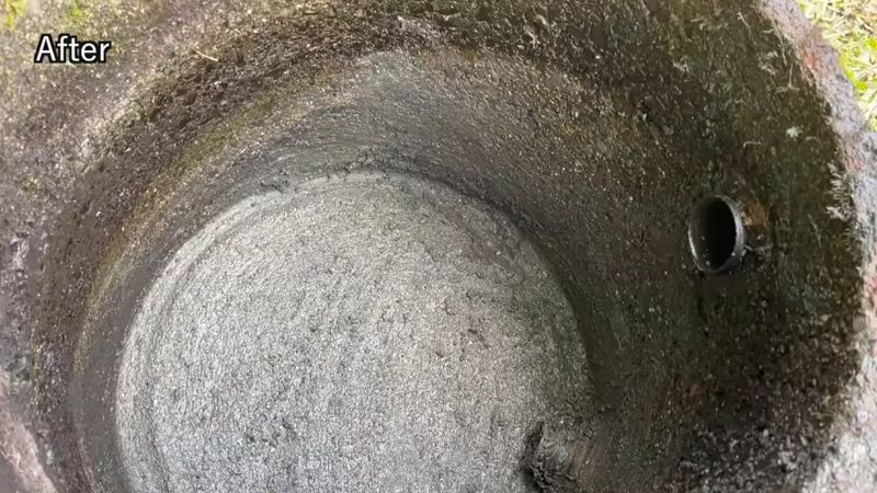 泥がなくなりきれいになった水槽の内側