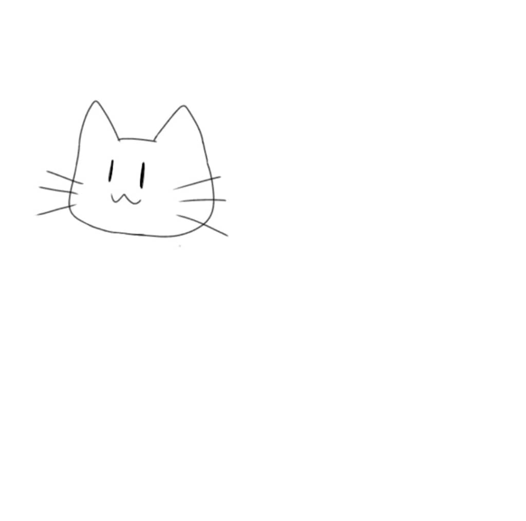 頭だけの猫に、あなたなら何を描き足しますか？