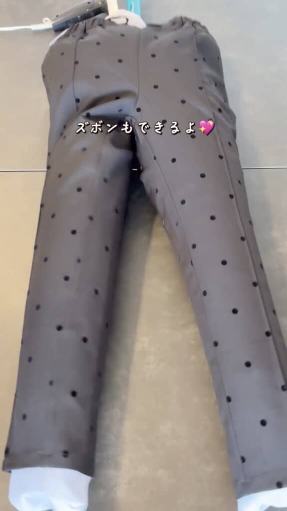 ズボンのシワ取りも可（動画提供：めぐち／meguchi_mamaさん）