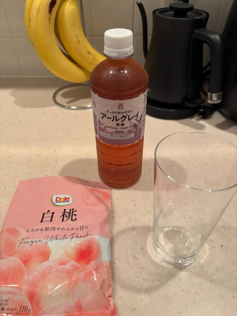 冷凍フルーツの白桃とアールグレイ