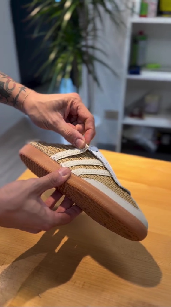 アディダスの人気モデルを大胆にカット→職人が手を加えると……　「神すぎて惚れた」「売ってくれたら買う」夏にぴったりの素材で大変身【海外