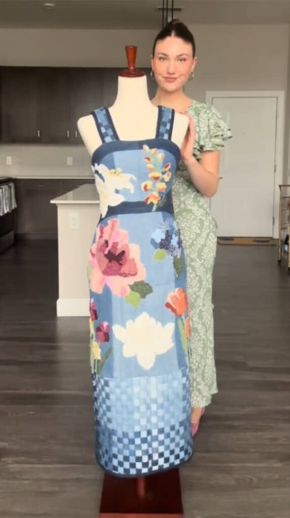 凝ったデザインのドレスが完成！（画像はTikTokより）
