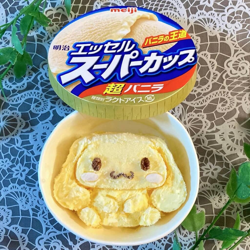 スーパーカップで作ったサンリオキャラのアイスアート