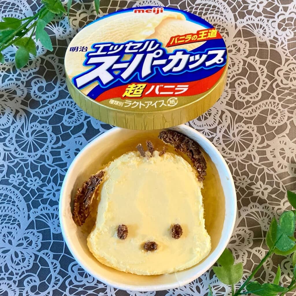 スーパーカップで作ったサンリオキャラのアイスアート