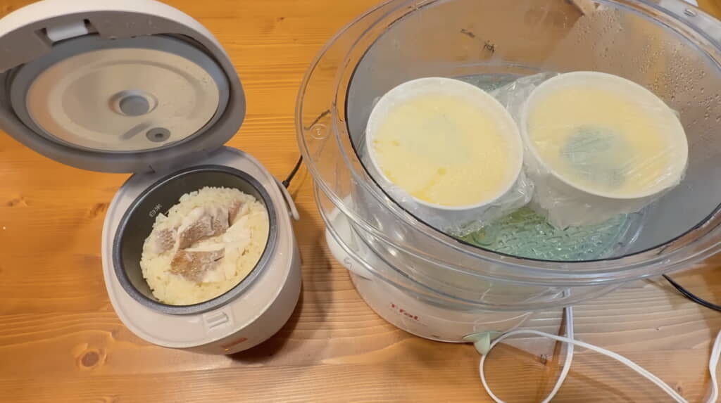 鯛めしと茶碗蒸しが完成！
