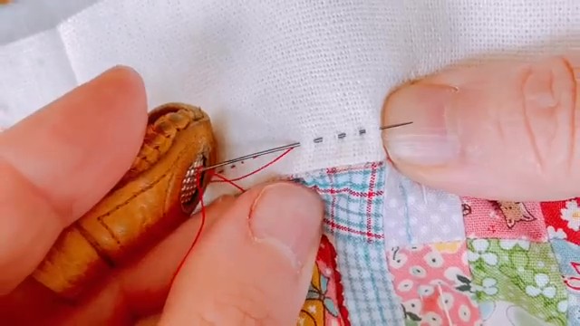 キルト芯を縫い合わせて