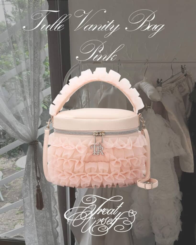 Treat Uerself Tulle Vanity Bag Book Pink