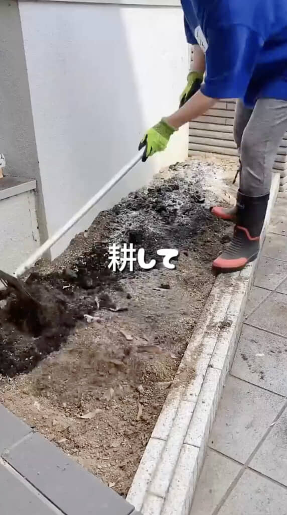 耕して表面をならします