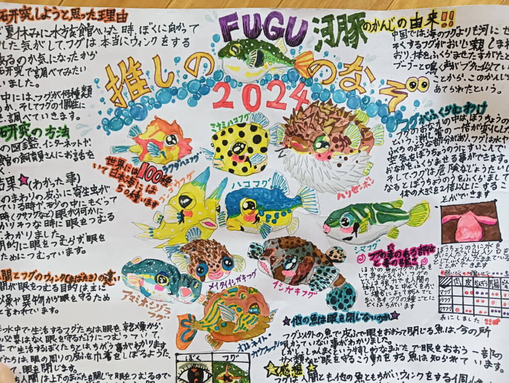 これもすごい。ふぐをこんなに描き分けられるなんて