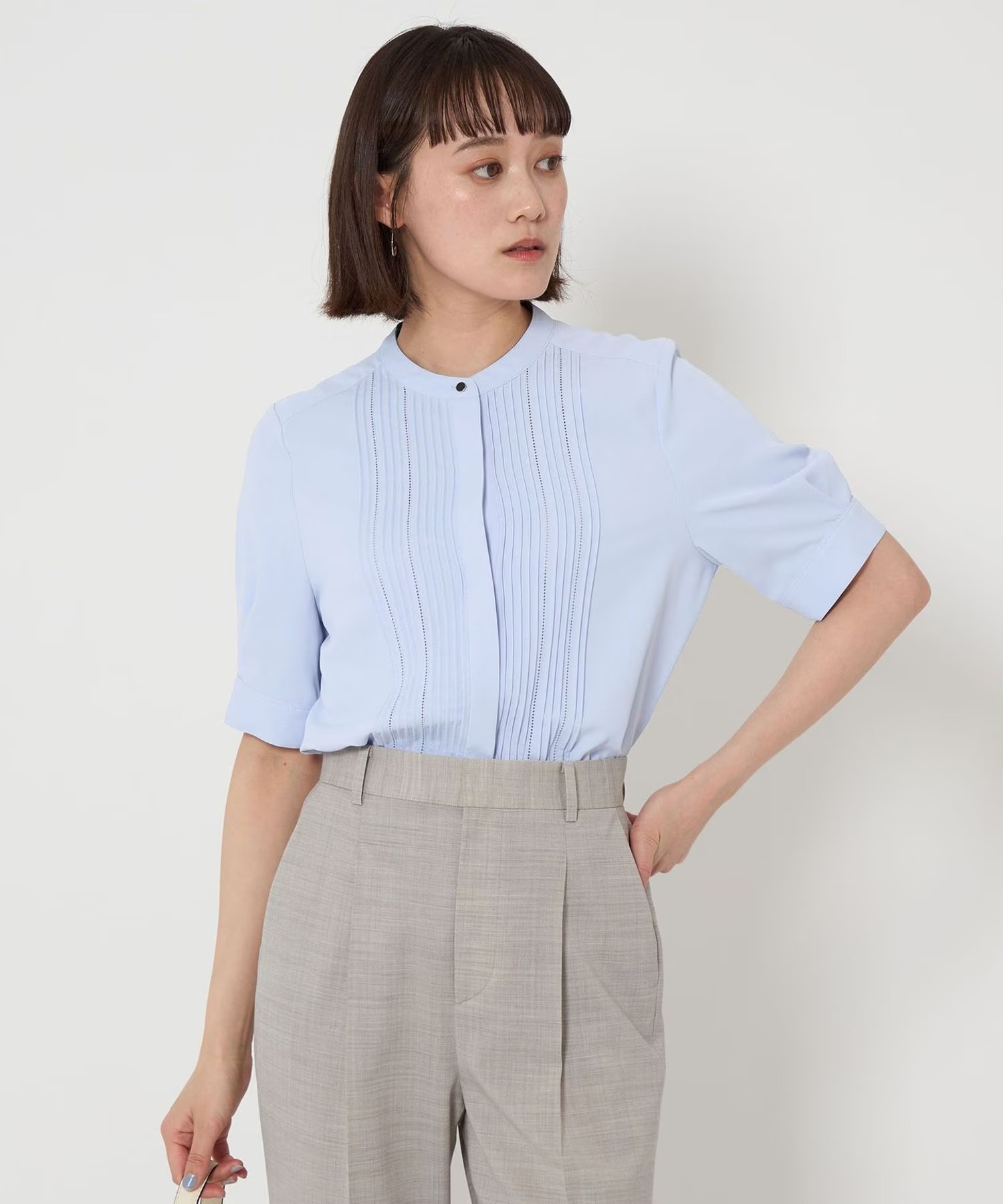 ゆ*ず様 ユナイテッドアローズ C/N ピンタック ショートスリーブ ブラウス UNITED ARROWS（ユナイテッドアローズ）の「＜UNITED ARROWS＞C