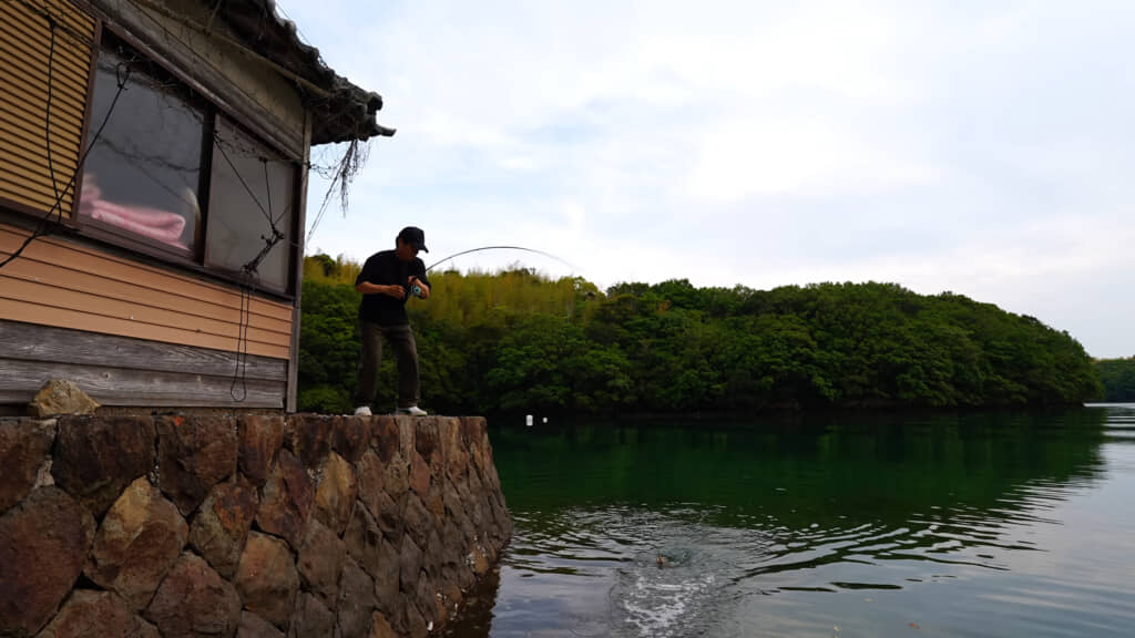 何かがかかりました！