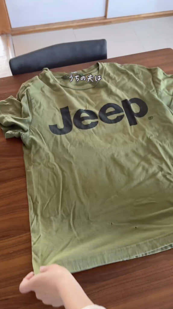 着古した夫のTシャツ
