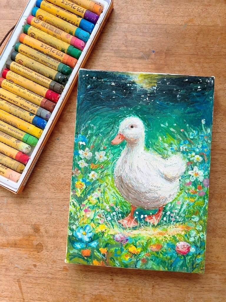 tsubamaruさんがクレヨンで描いたアヒル