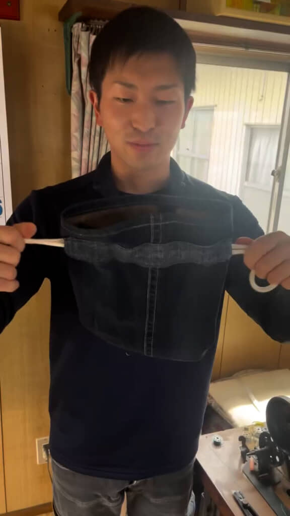 ジーンズ巾着の完成！