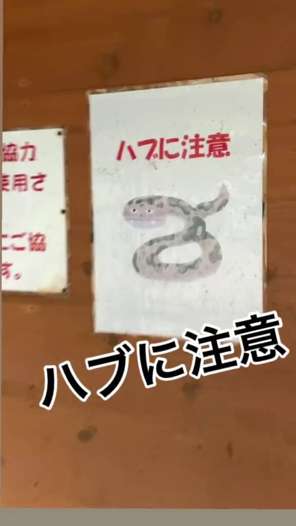 ハブに注意するよう促す公衆トイレの張り紙